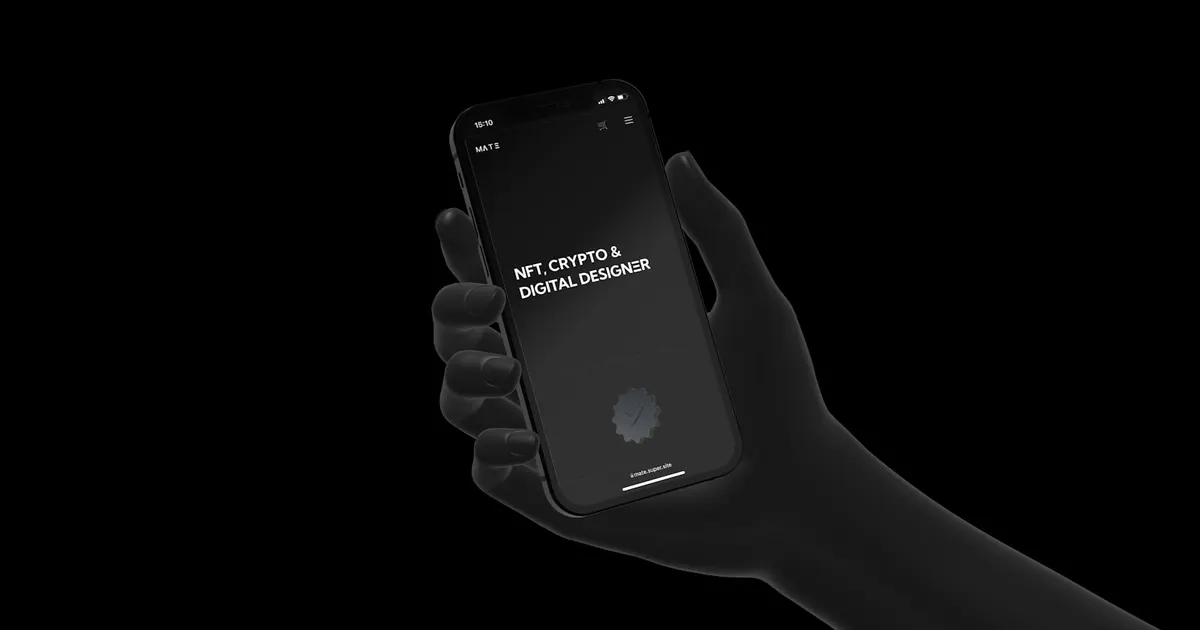 Hand holding an iPhone with a dark screen, representing Face ID problems