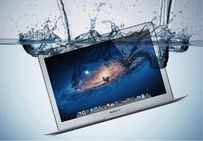 Water computer. Монитор в воде. Макбук в воде. Ноутбук в воде. Разбитый MACBOOK.